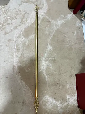 Metal Curtain Rod / Drapery Pole with Decorative Finials - Gold Finish