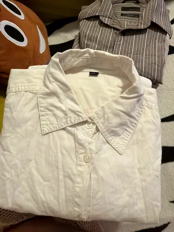 White long-sleeve button-up shirt — used, size XL