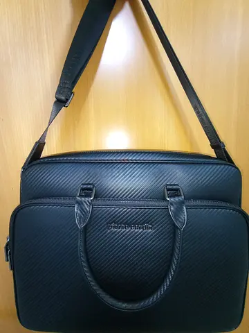 Pierre Cardin Black textured briefcase with shoulder strap