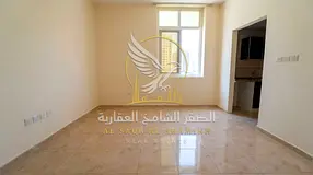 Family studio for annual rent in Al Qulyaah Sharjah spacious layout separate kitchen split AC and ce
