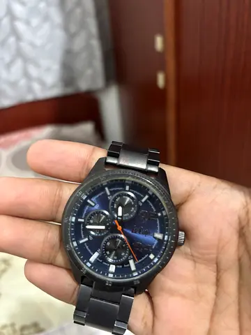Men's Black Stainless Steel Chronograph Watch - Preowned