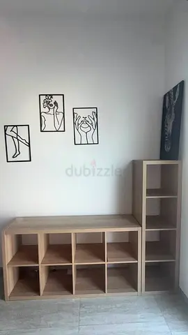 Light oak cube storage units / shelving - set of 2