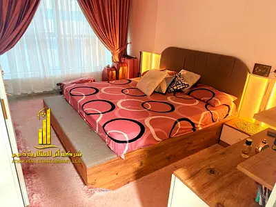 Fully furnished 2-bedroom apartment with a living room available for monthly rent in Ajman. Include