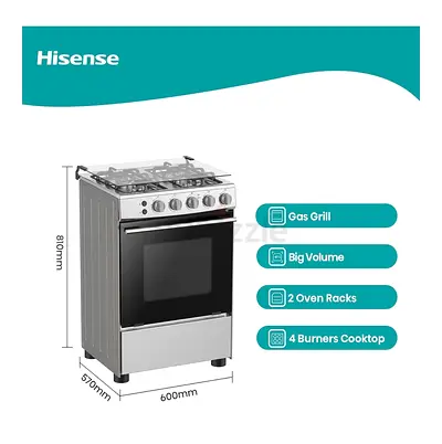 Hisense HFG60121X 60 cm Freestanding Gas Cooker
