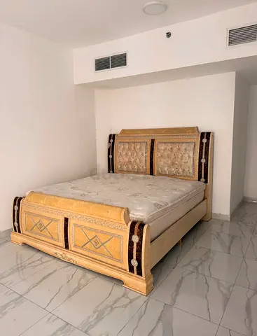 Ornate Wooden King Size Bed with Mattress
