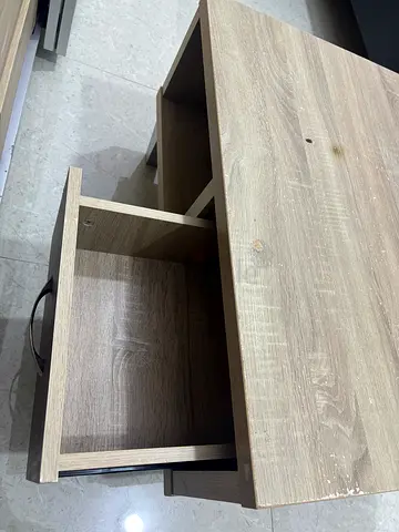 Light Oak Side Table with Drawer - Good Condition