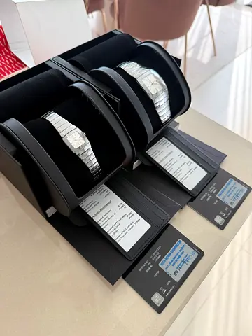 Two stainless steel ceramic watches