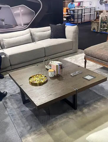 luxury wooden and steel coffee table - Brand New