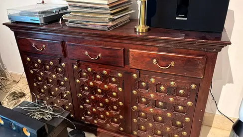 Solid Wood Sideboard / Console with Brass Stud Detailing