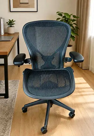 Ergonomic Herman Miller Aeron Classic Chair Size B PostureFit Back Support Black