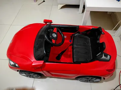 Red Kids Electric Ride-On Car - Single Seater, Working Steering