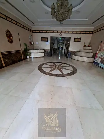 For rent in Al Taawun Sharjah, spacious 1 bedroom apartment with built-in wardrobes, bathroom, gym and pool. Annual rent AED 41,000, deposit AED 2,000