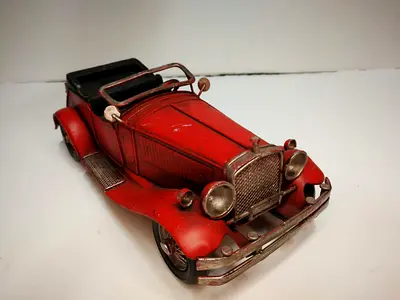 Vintage Style Red Metal Model Car