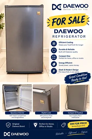 Daewoo Compact Single-Door Refrigerator — Good Condition