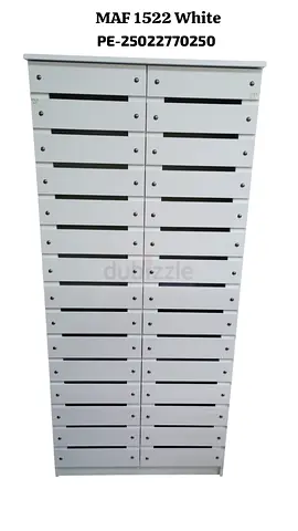 White Multi-Compartment Mailbox/Parcel Locker Cabinet - 30 Slots