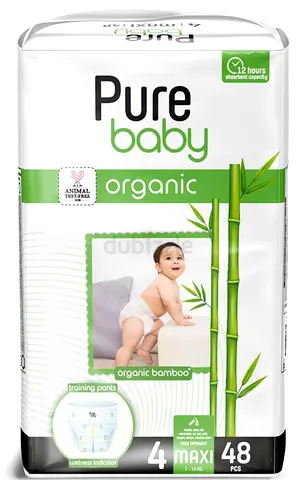 Pure Baby Organic Bamboo Training Pants Size 4 Maxi 48 Pcs
