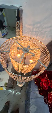 Crystal bead chandelier pendant light - elegant ceiling fixture