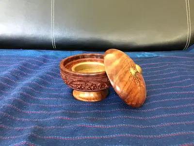 Engraved Wooden Incense Burner