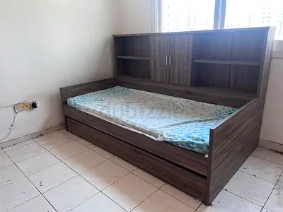 Urgent Sale, Twin Bed Pull Out from Home Centre with shelves (mattress not included)