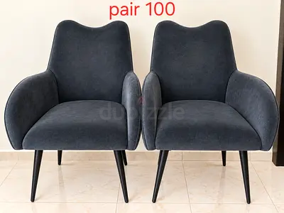 Pair of chairs dark gray. 100 AED only