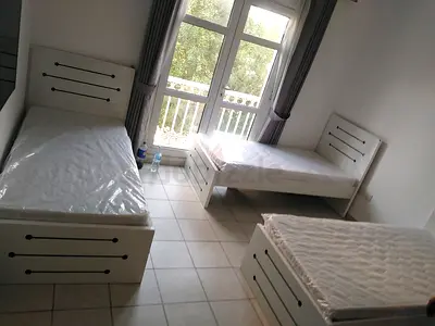 Wooden single bed with madical mattress