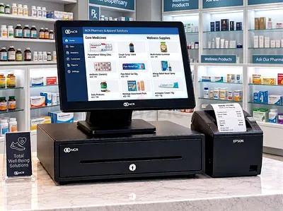 NCR POS Terminal with Epson Receipt Printer and Cash Drawer - Retail Ready
