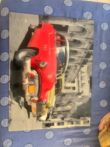 Wall Art - Vintage Classic Cars Street Scene (Framed)