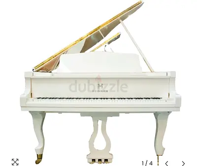 Heinrich HGP-152W Grand Piano Curly Legs - White