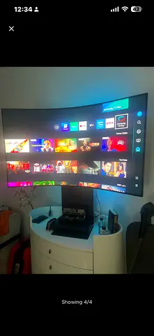 Curved LED Smart TV - 55" (good condition, wall-mounted)