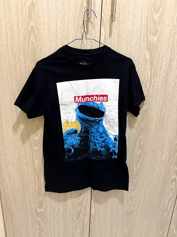 Black 'Munchies' Cookie Monster Graphic T-shirt - S