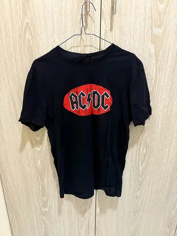 Black AC/DC Band Graphic T‑Shirt - XS