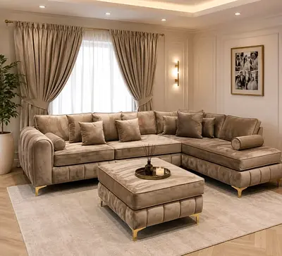 New luxury 4 seater L shape sofa