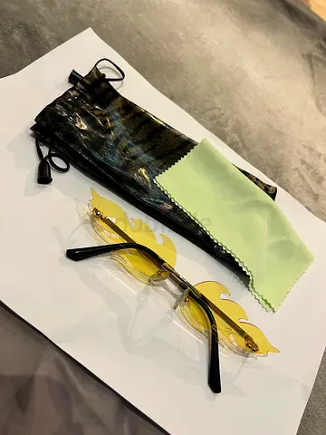 Yellow Flame Novelty Fashion Sunglasses - Never Used