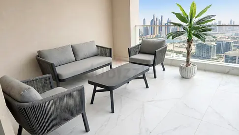 4-piece Outdoor Sofa Set with Coffee Table - Modern Grey