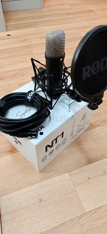 Rode NT1 Large Diaphragm Condenser Microphone with Shock Mount & Pop Filter