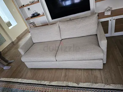 Stylish _ Modren Crate&Barrel Lounge Deep 3/Seat Sofa Beige
