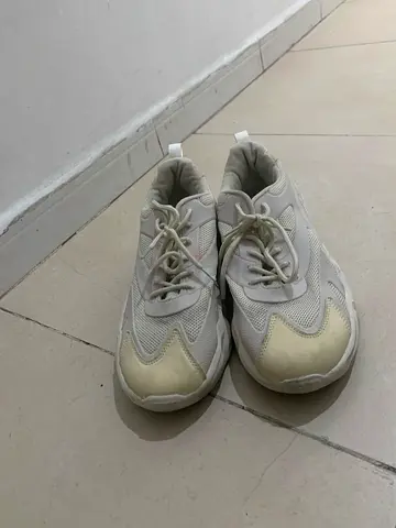 Light beige/cream casual Shein sneakers - used, size 43