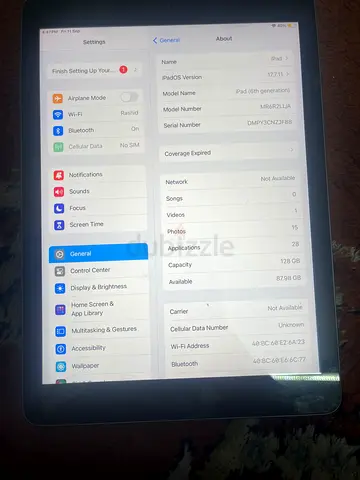 iPad 6 gen 128GB Wi-Fi + Cellular in Good Condition