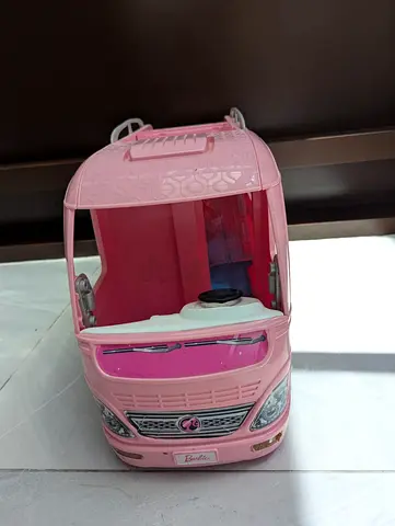 Pink Barbie Toy Camper/Bus — Good Used Condition