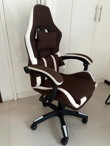 SBF H-FR34 Gaming Chair – Brown & White | Footrest | Reclining