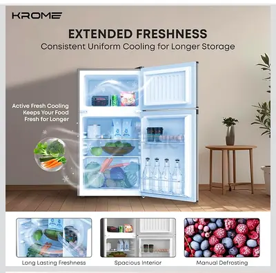 Krome Double Door Refrigerator with Top Freezer
