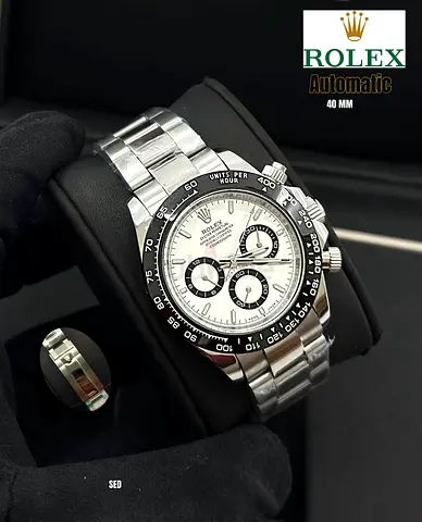 Rolex Daytona Style Chronograph 40mm – Silver Dial Automatic Luxury Watch