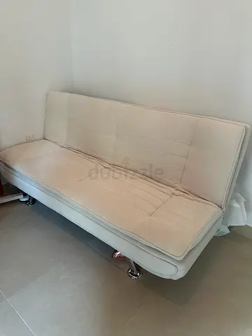 PAN Home Beige Sofa Bed – Excellent Condition – Less than 1 Year Old