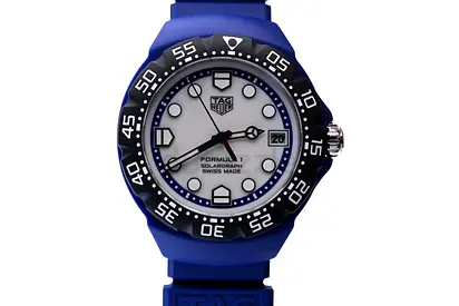 Tag Heuer Formula 1 Solargraph Men's Sport Watch - Blue Rubber Strap