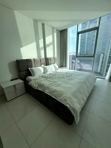 Available high quality bed with side table with mattress like new