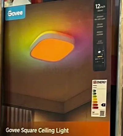 Govee Square Smart LED Ceiling Light 12 inch RGBIC - Open Box