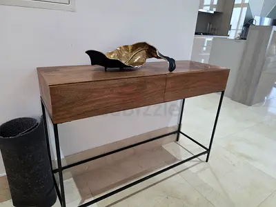 Modern Wooden Console & buffy Table with Metal Frame