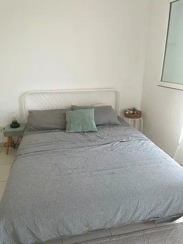 IKEA Nesttun 160x200 size bed frame - simple white metal design