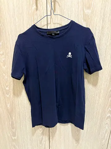 Navy Skull Logo Crew Neck T-Shirt - Men's S