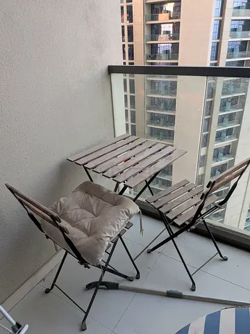 Folding Wooden Balcony Furniture Set